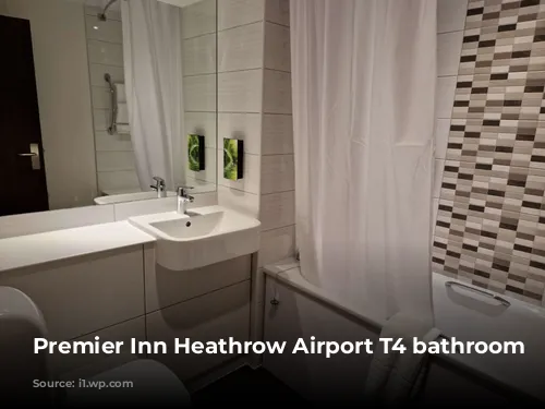 Premier Inn Heathrow Airport T4 bathroom