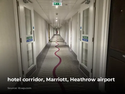 hotel corridor, Marriott, Heathrow airport