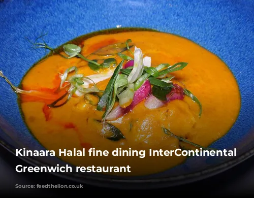 Kinaara Halal fine dining InterContinental London Greenwich restaurant