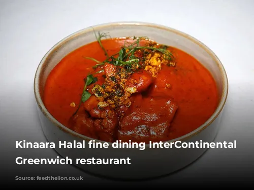 Kinaara Halal fine dining InterContinental London Greenwich restaurant