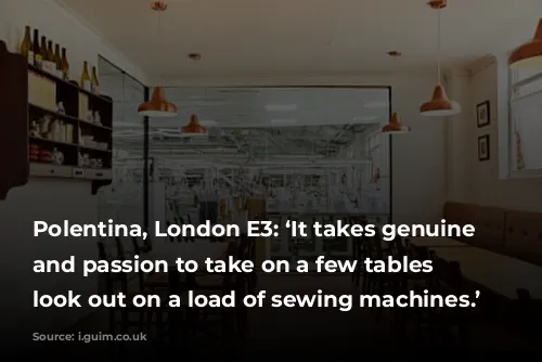 Polentina, London E3: ‘It takes genuine guts and passion to take on a few tables that look out on a load of sewing machines.’