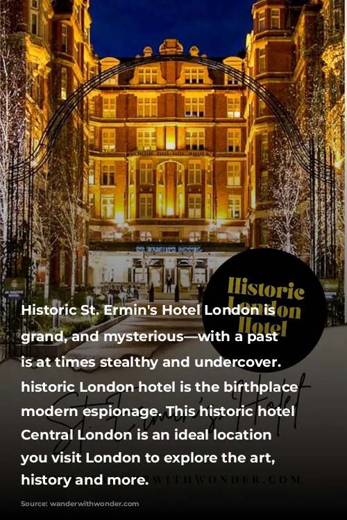 Historic St. Ermin's Hotel London is luxurious, grand, and mysterious—with a past that is at times stealthy and undercover. The historic London hotel is the birthplace of modern espionage. This historic hotel in Central London is an ideal location when you visit London to explore the art, culture, history and more.