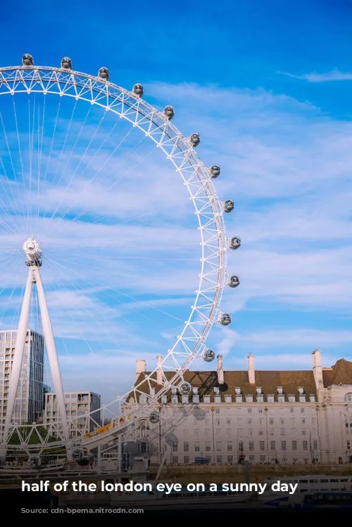 half of the london eye on a sunny day 