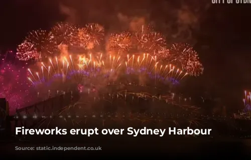 Fireworks erupt over Sydney Harbour