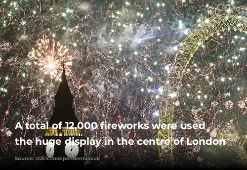 A total of 12,000 fireworks were used in the huge display in the centre of London