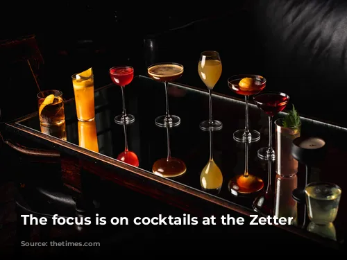 The focus is on cocktails at the Zetter Marylebone