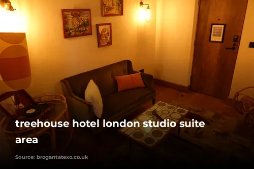 treehouse hotel london studio suite lounge area