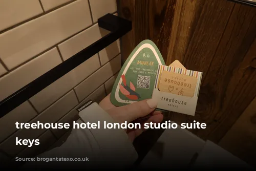 treehouse hotel london studio suite wooden keys