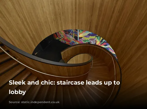 Sleek and chic: staircase leads up to the lobby