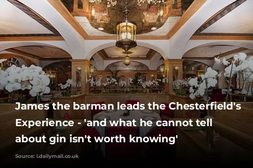 James the barman leads the Chesterfield's Gin Experience - 'and what he cannot tell you about gin isn't worth knowing'