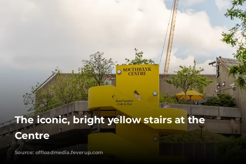 The iconic, bright yellow stairs at the Southbank Centre