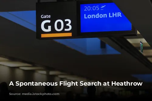 A Spontaneous Flight Search at Heathrow Airport