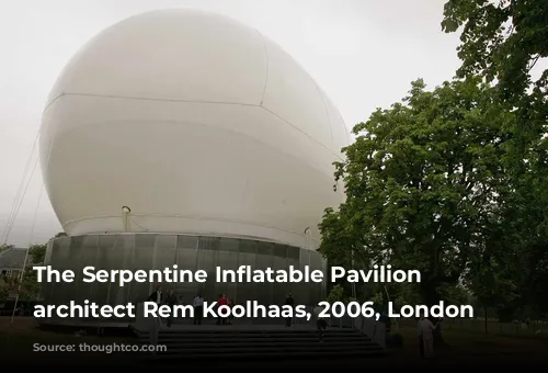 The Serpentine Inflatable Pavilion by architect Rem Koolhaas, 2006, London