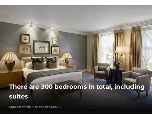 There are 300 bedrooms in total, including 51 suites