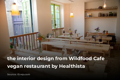 the interior design from Wildfood Cafe raw, vegan restaurant by Healthista