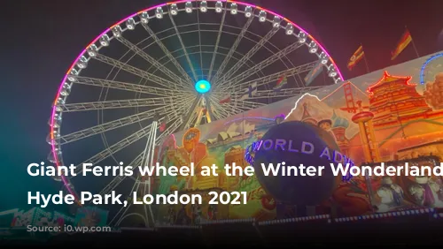 Giant Ferris wheel at the Winter Wonderland at Hyde Park, London 2021