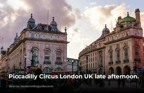 Piccadilly Circus London UK late afternoon.