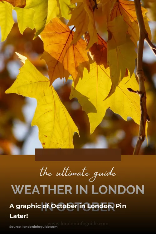 A graphic of October in London. Pin for Later!