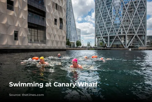 Swimming at Canary Wharf