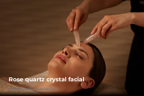 Rose quartz crystal facial