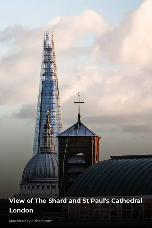 View of The Shard and St Paul's Cathedral in London