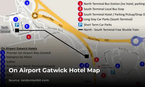 On Airport Gatwick Hotel Map