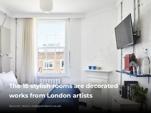 The 15 stylish rooms are decorated with works from London artists