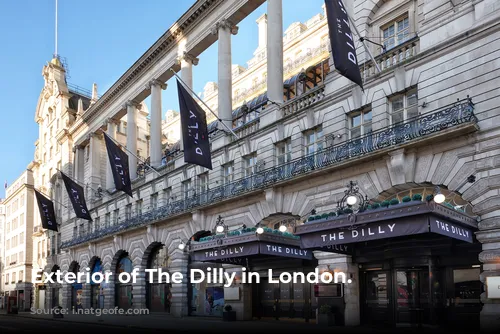 Exterior of The Dilly in London.