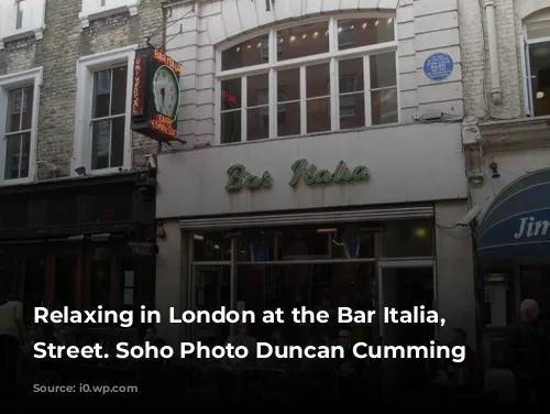 Relaxing in London at the Bar Italia, Frith Street. Soho Photo Duncan Cumming