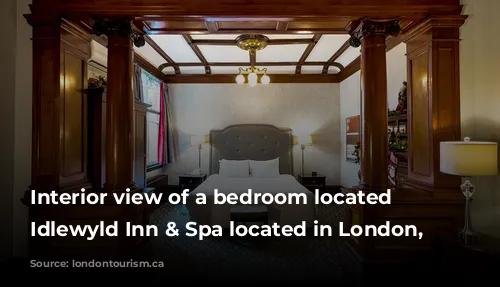 Interior view of a bedroom located in Idlewyld Inn & Spa located in London, Ontario