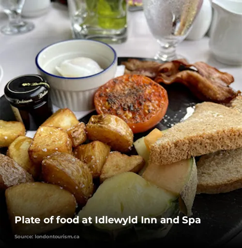 Plate of food at Idlewyld Inn and Spa