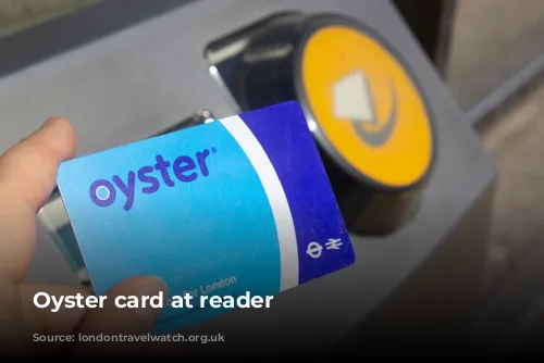 Oyster card at reader