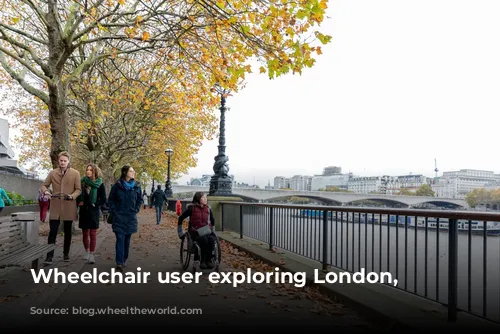 Wheelchair user exploring London, UK