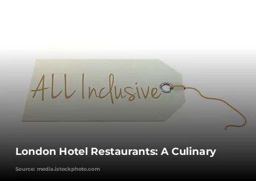 London Hotel Restaurants: A Culinary Journey