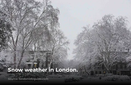 Snow weather in London.