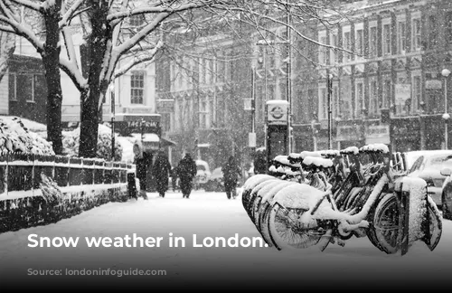 Snow weather in London.