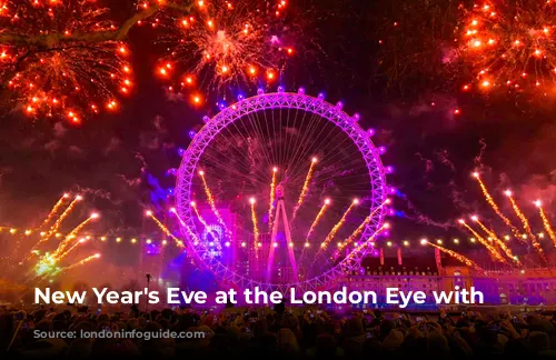 New Year's Eve at the London Eye with Fireworks.