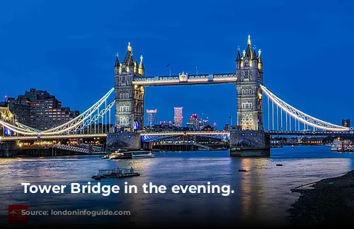 Tower Bridge in the evening.