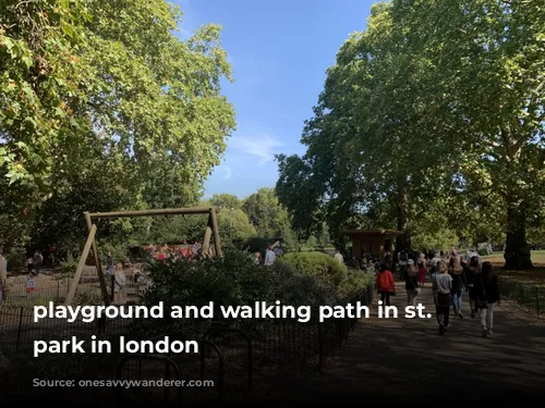 playground and walking path in st. james park in london