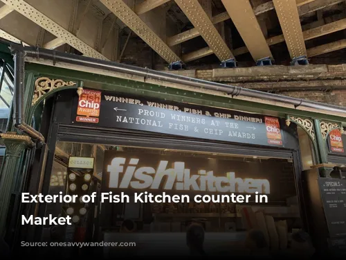 Exterior of Fish Kitchen counter in Borough Market