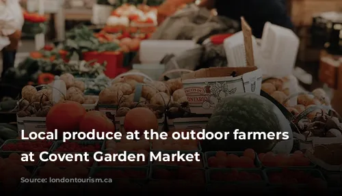 Local produce at the outdoor farmers market at Covent Garden Market