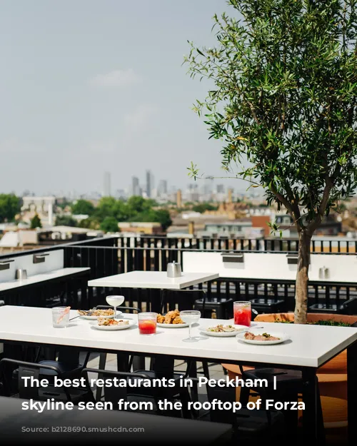 The best restaurants in Peckham | London's skyline seen from the rooftop of Forza Wine