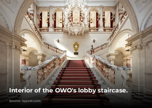 Interior of the OWO's lobby staircase. 