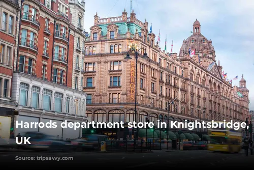 Harrods department store in Knightsbridge, London, UK