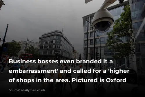 Business bosses even branded it a 'national embarrassment' and called for a 'higher standard' of shops in the area. Pictured is Oxford Street