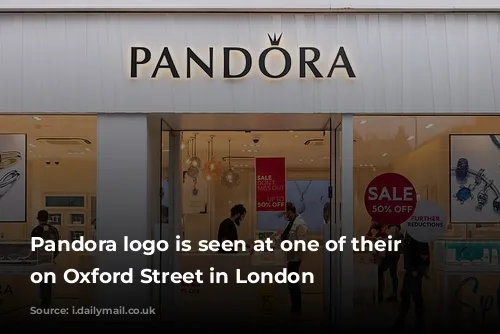 Pandora logo is seen at one of their stores on Oxford Street in London