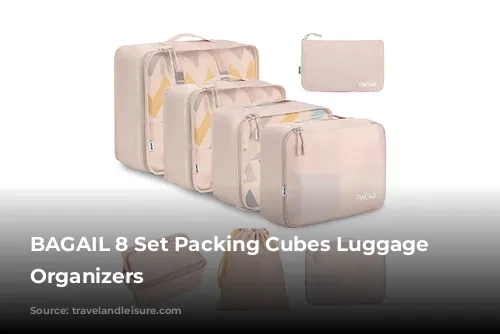 BAGAIL 8 Set Packing Cubes Luggage Packing Organizers