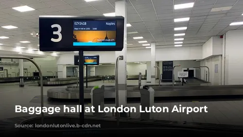 Baggage hall at London Luton Airport