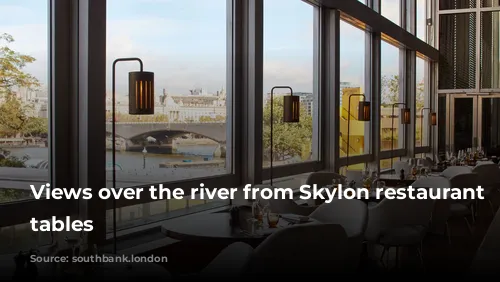 Views over the river from Skylon restaurant window tables