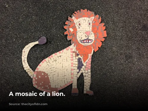 A mosaic of a lion.